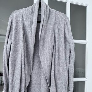 Barefoot Dreams, cozy chick cardigan, gray, size l/xl.